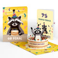 Lovepop Go Feral Raccoon 75th Birthday Pop-Up Card and Sentiment Set Candle