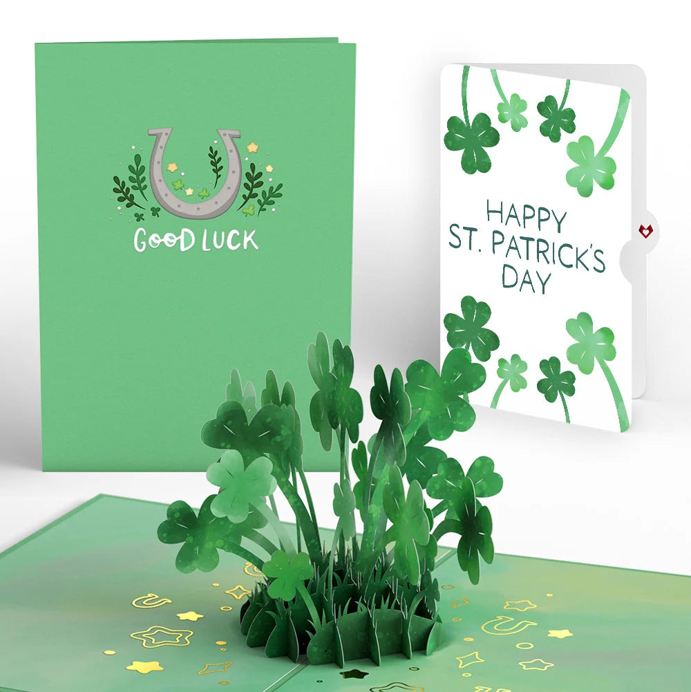 Lovepop Saint Patrick’s Day Lucky Clover Pop-Up Card and Shamrock Sprigs Sentiment Set