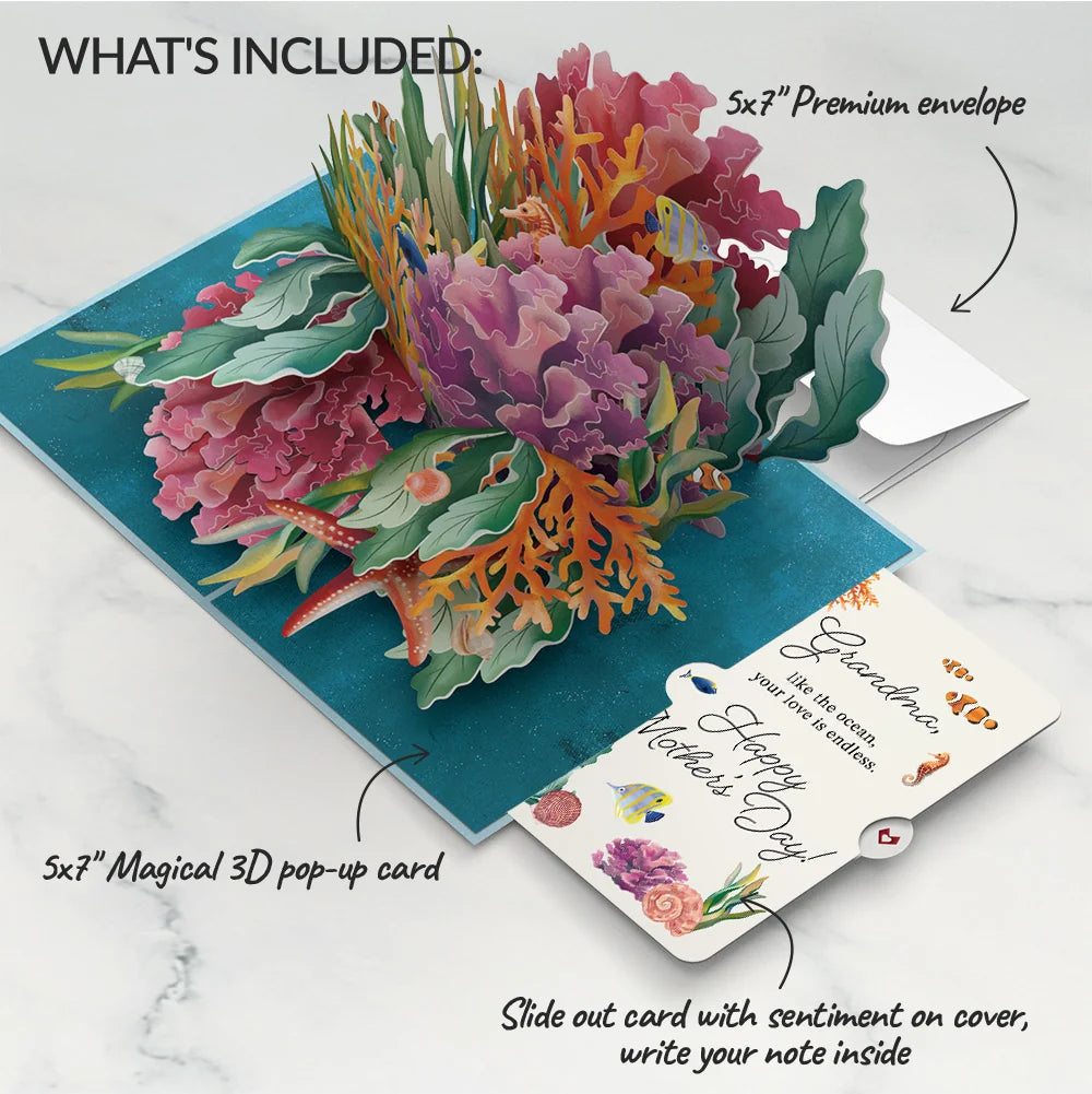 Lovepop Coral Reef Wonders Mother’s Day Pop-Up Card and Sentiment Set for Grandma
