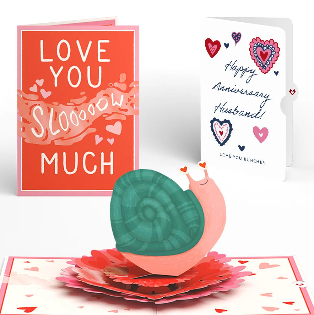 Lovepop Love You Slow Much Snail Anniversary Pop-Up Card and Sentiment Set for Husband