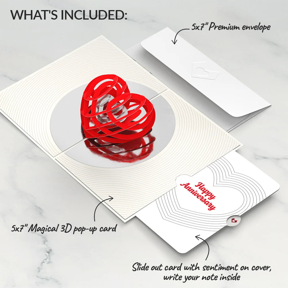 Lovepop OK Go: Love Pop-Up Card and Layered Heart Anniversary Sentiment Set