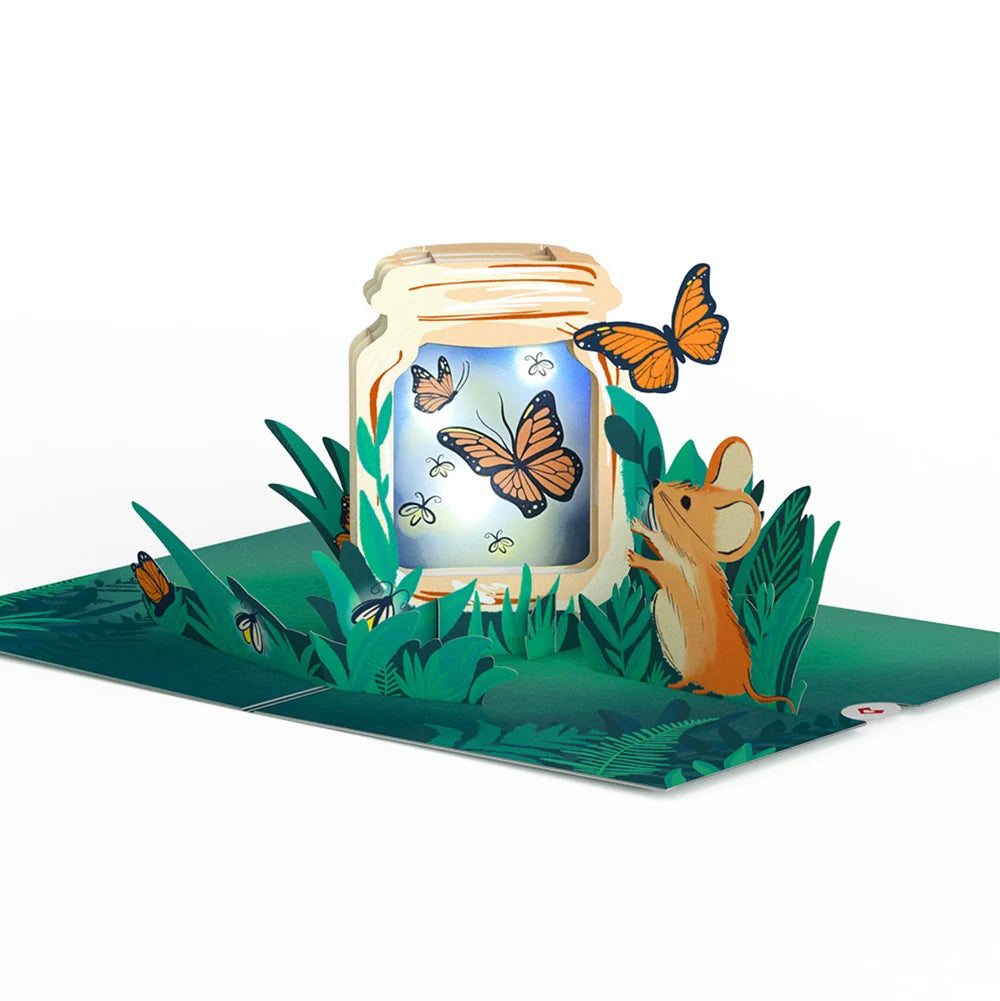 Lovepop Thinking of You Butterfly Jar Valentine Light-Up Pop-Up Card and Sentiment Set for Granddaughter