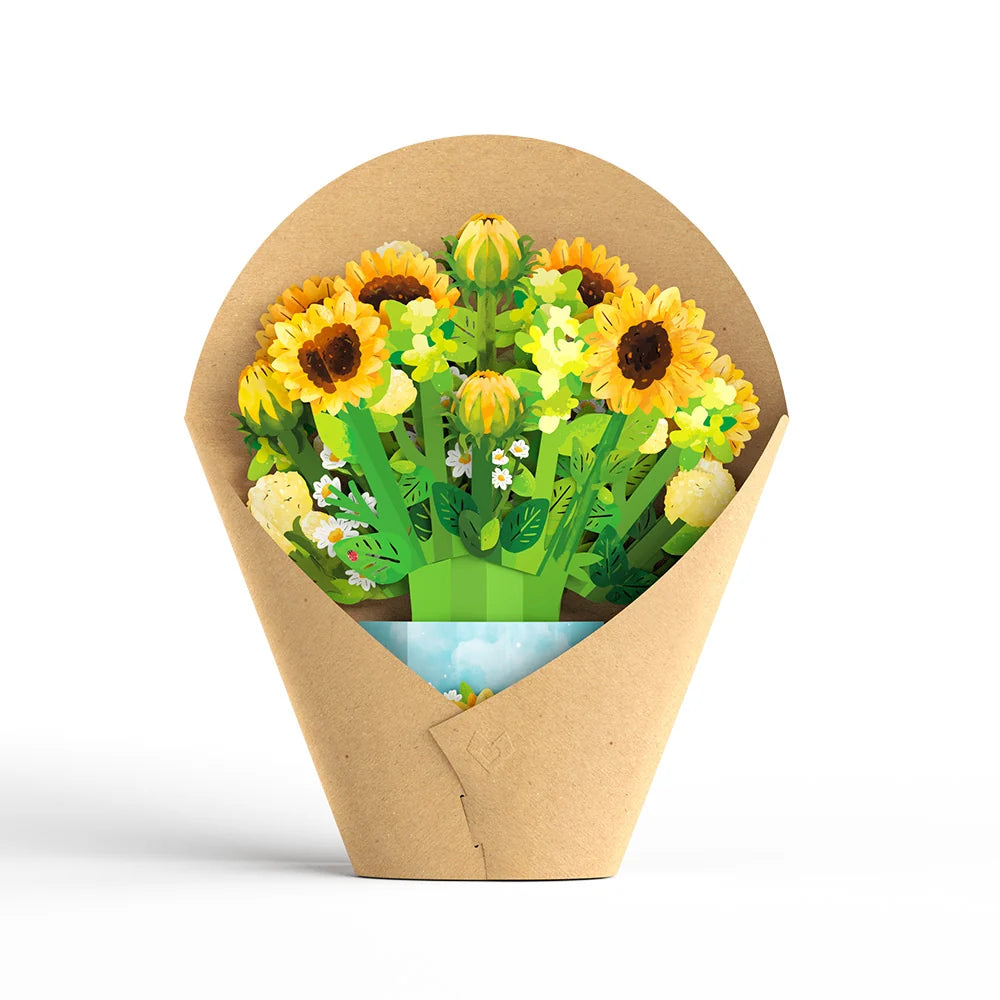 Lovepop Daisy Greetings Plushpop Card and Bouquet Bundle