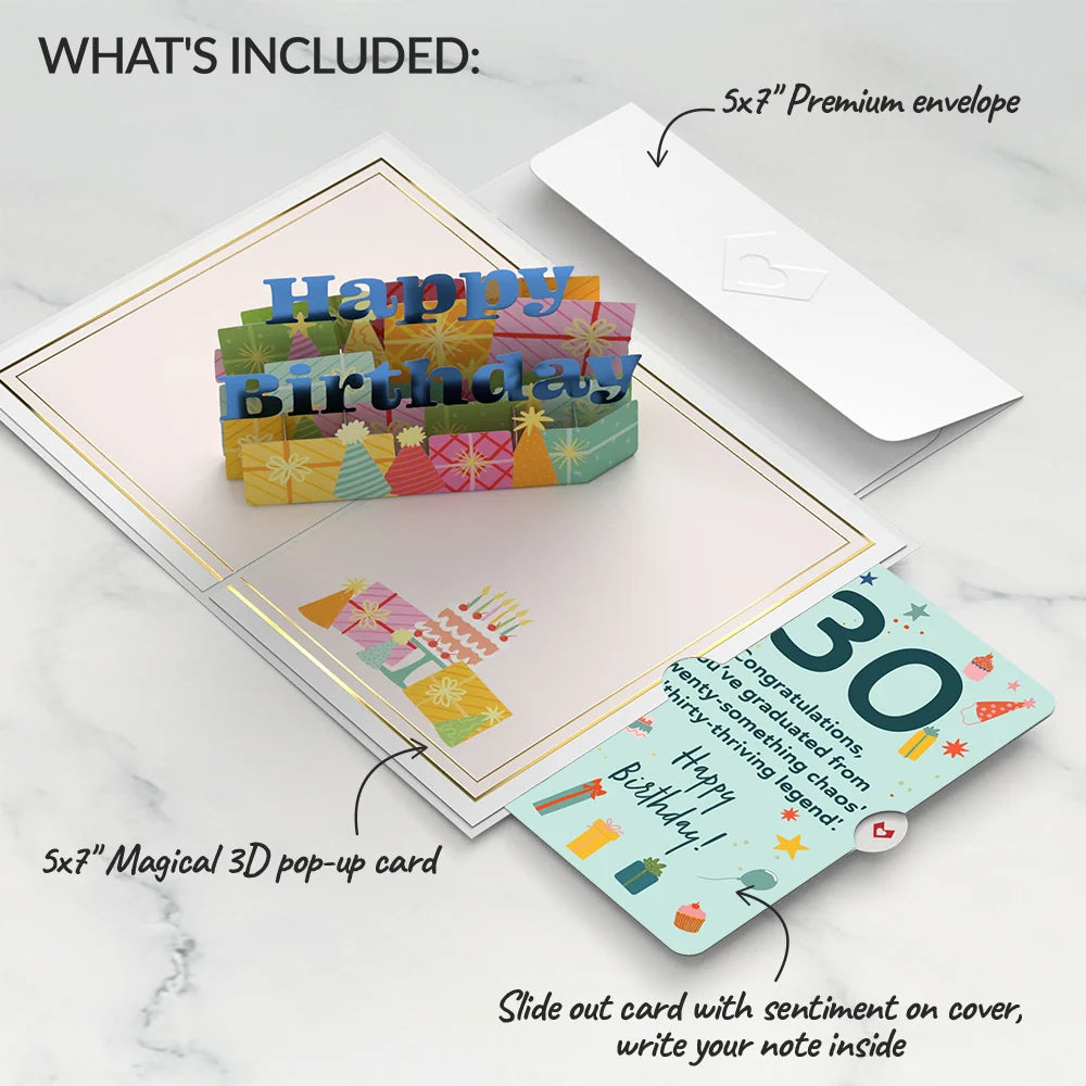 Lovepop Wishing You a Happy 30th Birthday Pop-Up Card and Sentiment Set