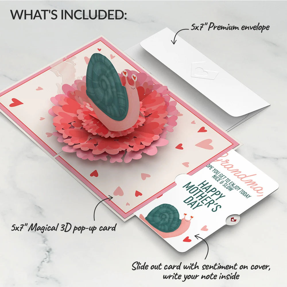 Lovepop Love You Slow Much Snail Mother’s Day Pop-Up Card and Sentiment Set for Grandmother