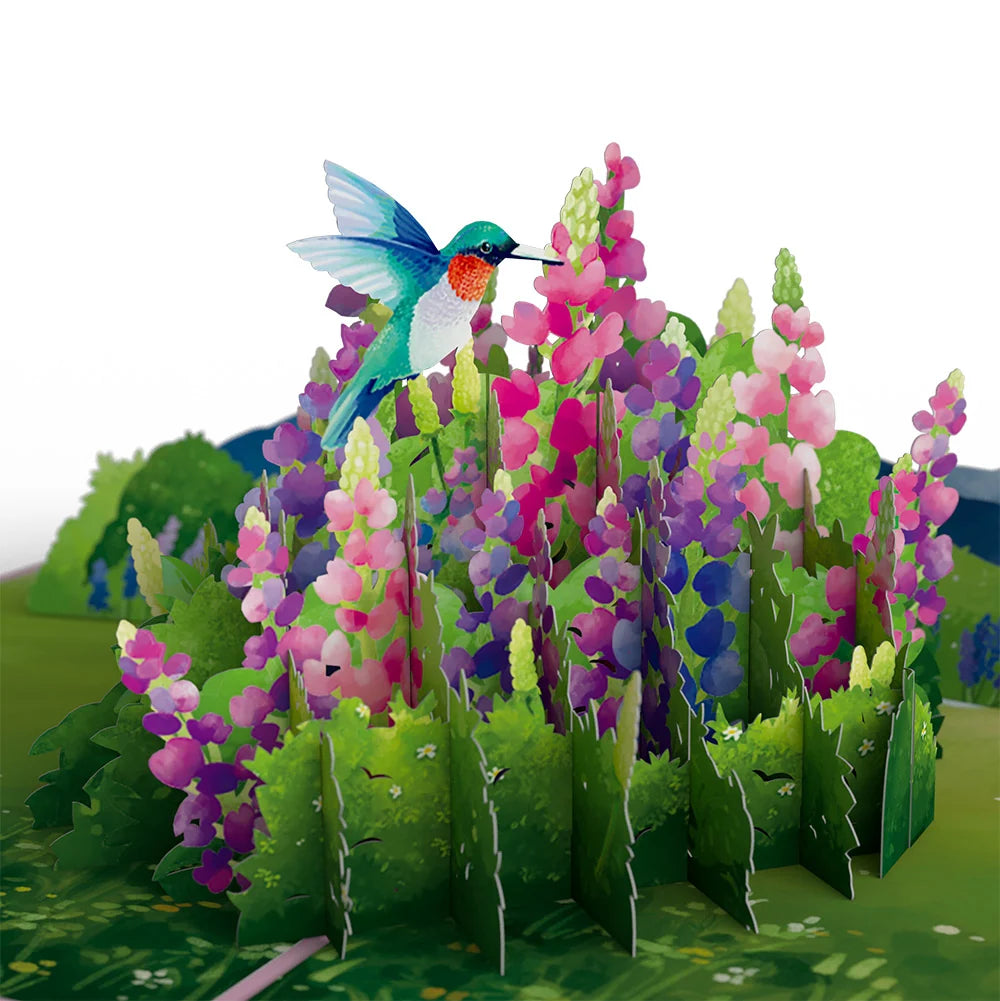 Lovepop Lupine Hummingbird Birthday Pop-Up Card and Sentiment Set for Granddaughter